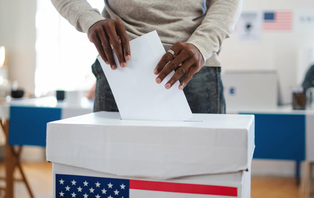 African american man hands voting