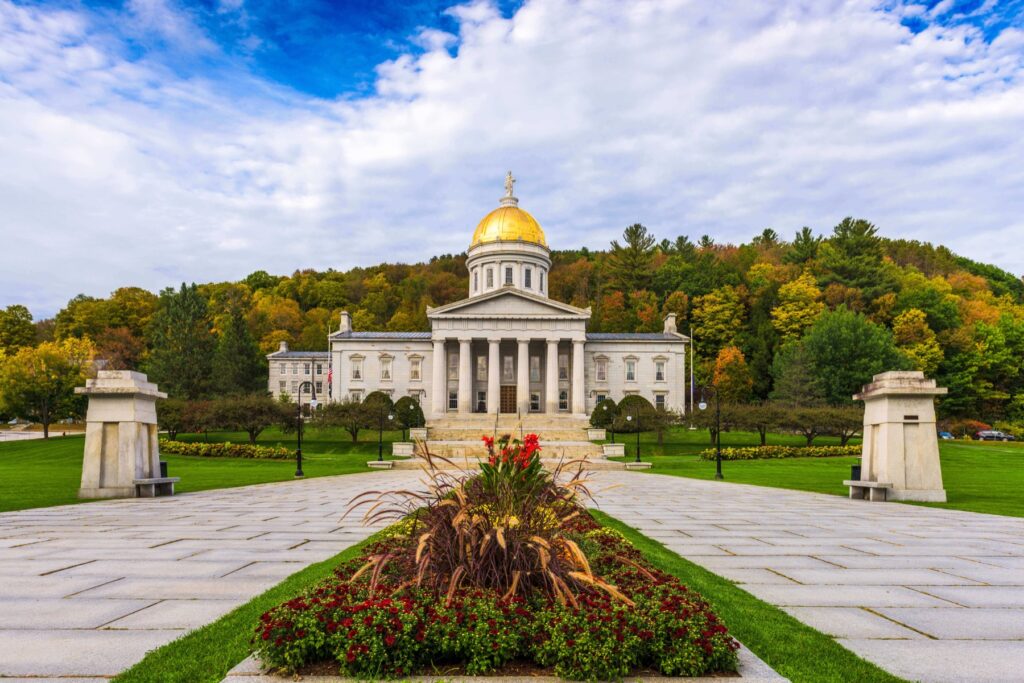Exterior of the vermont state capitol building